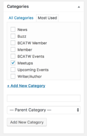 wordpress bcatw categories